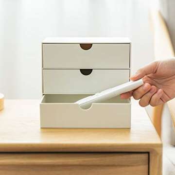 Lunmore 3-Drawer Vanity Organizer, Compact Storage Organization Drawers Set for Cosmetics, Dental Su...