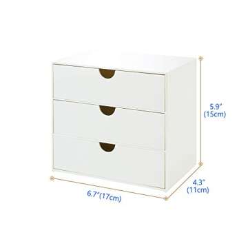 Compact 3-Drawer Vanity Organizer for Home & Office
