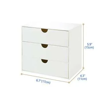 Compact 3-Drawer Vanity Organizer for Home & Office