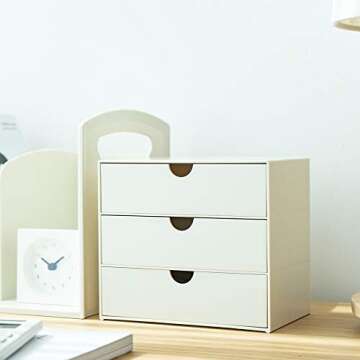 Compact 3-Drawer Vanity Organizer for Home & Office