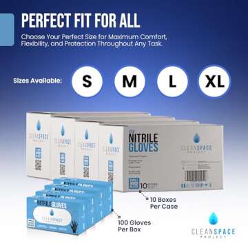 CLEAN SPACE PROJECT Black Nitrile Gloves - Versatile & Durable