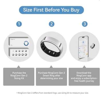 RingConn Gen 2 Sizing Kit - Size First Before You Buy - Choose from 9 Sizes - Sizes 6 to 14 - Find T...