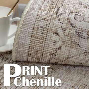 jinchan Area Rug 8x10 Washable Living Room Rug Indoor Large Vintage Floor Cover Distressed Taupe Multi Lightweight Non Slip Thin Carpet for Kitchen Bedroom Dining Room