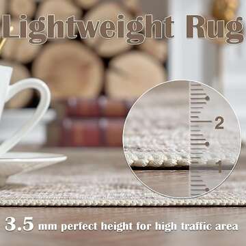 jinchan Area Rug 8x10 Washable Living Room Rug Indoor Large Vintage Floor Cover Distressed Taupe Multi Lightweight Non Slip Thin Carpet for Kitchen Bedroom Dining Room