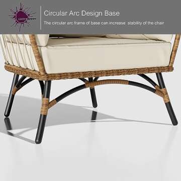 LUCKYBERRY Wicker Egg Chair Rattan Chair Brown, Outdoor Patio Porch Lounge…