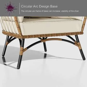 LUCKYBERRY Wicker Egg Chair Rattan Chair Brown, Outdoor Patio Porch Lounge…