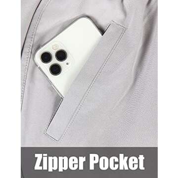 BMJL Women's Running Shorts Elastic Waistband High Waisted Short Pocket Sporty Workout Shorts Gym Athletic Shorts Pants (L,Grey)