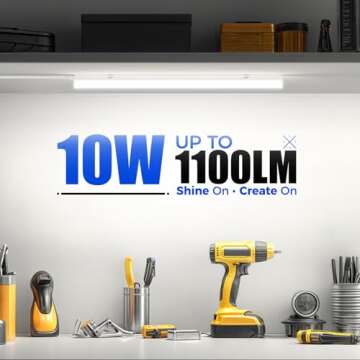 Barrina T5 LED Ceiling Light Fixtures, 2FT, 5000K (Daylight White), 1100LM, 10W, Corded Electric wit...