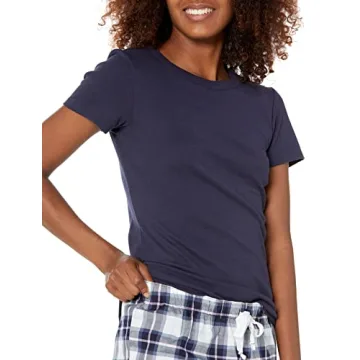 Stylish Amazon Essentials Women's Sleep Tee Set in Navy Plaid