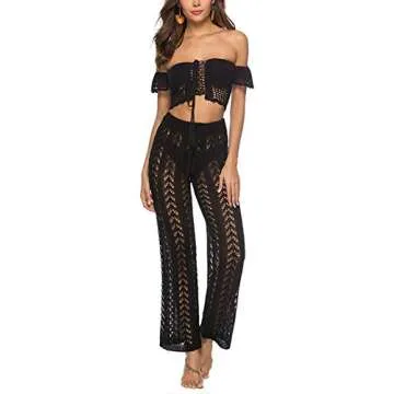 Women's Sexy Lace Bathing Suit Crochet Cover Up Pants