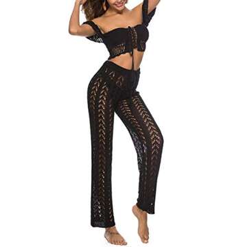 Women's Sexy Lace Bathing Suit Crochet Cover Up Pants