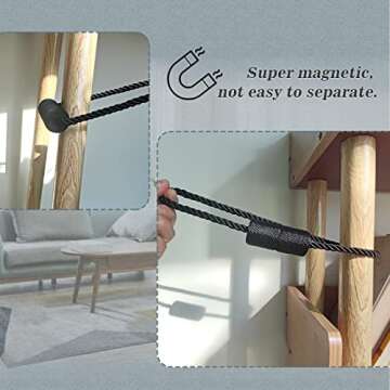 Hion Magnetic Curtain Tiebacks Black 4 Pack - Stylish Holders