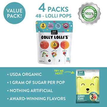 Project 7 Low Sugar Organic Golly Lolli's - 4 Pack