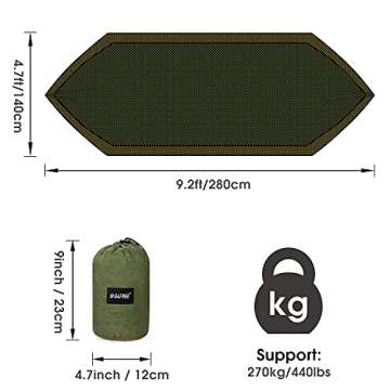 G4Free Large Camping Hammock with Mosquito Net 2 Person Pop-up Parachute Lightweight Hanging Hammocks Tree Straps Swing Bed for Outdoor Backpacking Backyard Hiking