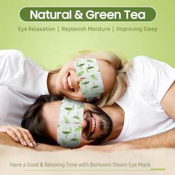 BeHoomi 20 Packs Steam Eye Mask, Heated Eye Mask Warm Compress for Eyes, Disposable Self Heating Eye...