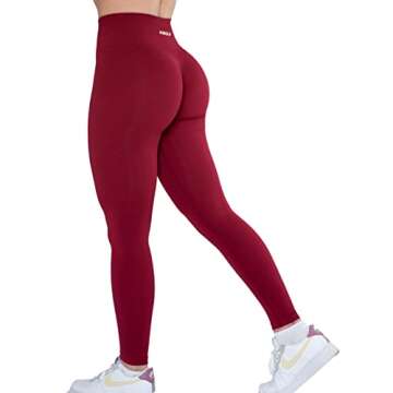 AUROLA Workout Leggings for Women Seamless Scrunch Tights Tummy Control Gym Fitness Girl Sport Activ...