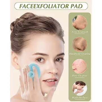 8 PCS Silicone Face Scrubber for Gentle Exfoliation