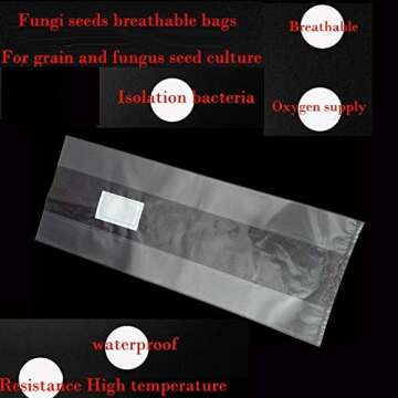 SUCOHANS Mushroom Grow Bags XLS Extra Large Size 10'' x 5.5'' x 24'' /Sealable Spawn/Myco Bags with ...