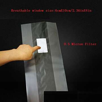 SUCOHANS Mushroom Grow Bags XLS Extra Large Size 10'' x 5.5'' x 24'' /Sealable Spawn/Myco Bags with 0.5 Micron Filter Designed for Mushroom Cultivation Growing (10)