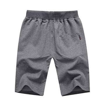 GUNLIRE Big Boy's Casual Shorts - Summer Cotton Drawstring with Zipper Pockets