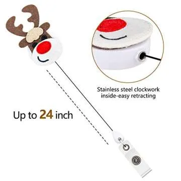 Festive Christmas Reindeer Badge Reel Holder for All Ages