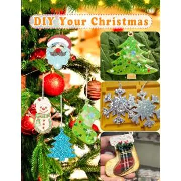 Wohohoho 45Pcs Unfinished Paintable Blank Wooden Christmas Ornaments with Tray, 9 Designs DIY Predrilled Wood Ornaments for Crafts. Christmas Tree Hanging Decorations Xmas Art Birthday Gift for Kids