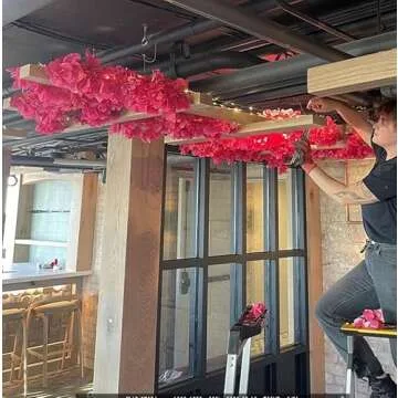 Magrowie Pack of 8 Silk Bougainvillea Artificial Flowers Stems Full Floral Branches for Home, Garden, Office Decor Wedding Centerpieces, Table Runner - 31.5 inch (Fuchsia)