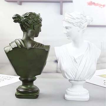Greek Resin Statue of Diana, Classic Roman Bust Greek Mythology Sculpture for Home Desk Décor