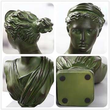 Greek Resin Statue of Diana, Classic Roman Bust Greek Mythology Sculpture for Home Desk Décor