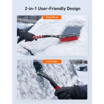 AstroAI 27" Snow Brush and Ice Scrapers for Car Windshield, Detachable Snow Scrapers with Ergonomic ...