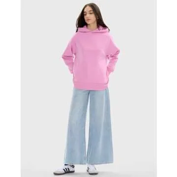 PUMIEY Hoodies for Women Essentials Hoodie Sweatshirt Long Sleeve Tops Fall Fashion Outfits 2024，Sugar pink，Medium