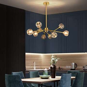 Weesalife Sputnik Chandeliers - Stunning Modern Crystal Design Over Table