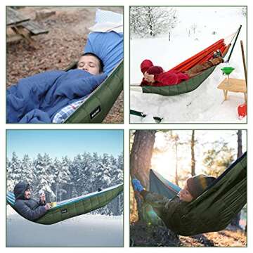 G4Free Hammock Underquilt for Single & Double Camping Hammocks, Lightweight Portable Top Warm 4 Season Winter Under Quilt for Outdoor Camping Hiking Backpacking