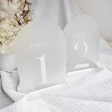 Elegant Frosted Arch Table Numbers for Weddings