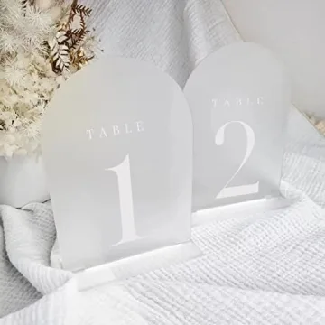 Elegant Frosted Arch Table Numbers for Weddings