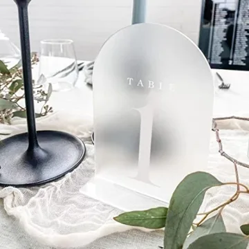 Elegant Frosted Arch Table Numbers for Weddings