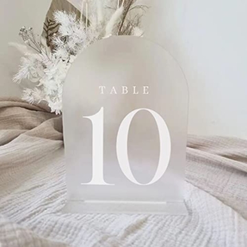 Elegant Frosted Arch Table Numbers for Weddings