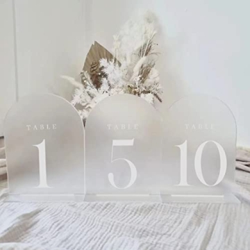 Elegant Frosted Arch Table Numbers for Weddings