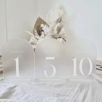 Elegant Frosted Arch Table Numbers for Weddings