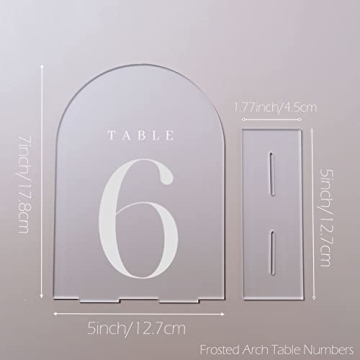 Elegant Frosted Arch Table Numbers for Weddings
