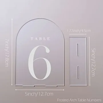 Elegant Frosted Arch Table Numbers for Weddings