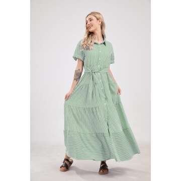 utcoco Casual Striped Maxi Dress for Women - Stylish & Comfortable