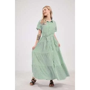 utcoco Casual Striped Maxi Dress for Women - Stylish & Comfortable