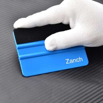 Zanch 5pcs Vinyl Wrap Tools, 4-Inch Mini Squeegee for Vinyl, Versatile for Craft Sign Making, DIY Projects, and Window Tint —Blue