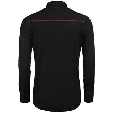 COOFANDY Mens Long Sleeve Shirt Embroidery Western Shirts Casual Button Down Shirt Vintage Country Shirts for Men