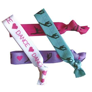 8 Piece Dance Gift Hair Elastics - Perfect for Dancers and Dance Lovers!