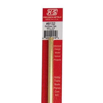 K & S PRECISION METALS 8132 9/32 x 12 Round Brass Tube