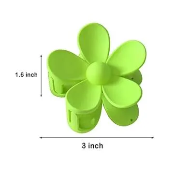 6 PCS Big Matte Plastic Flower Claw Clips for Women Girls - Non Slip Jaw Barrettes, Thick Hair Accessories (6 Colors B)
