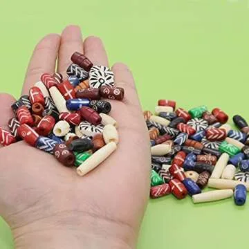 Fun-Weevz 120 PCS Ox Bone Beads for Jewelry Making Adults, Large Natural African Beads, Native American and Indian Bead Supplies, Bulk Assorted Craft Buffalo Bone Hairpipe Beads