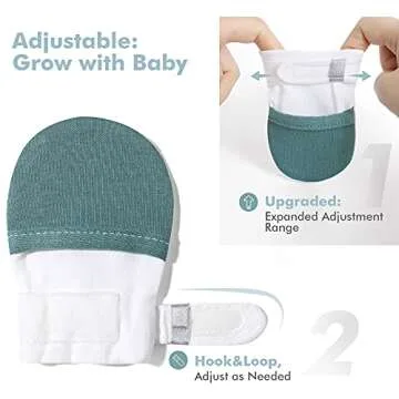 HAPIU Baby Mitten,3 Pack, Emerald&Sage&Storm, 6-12 Months